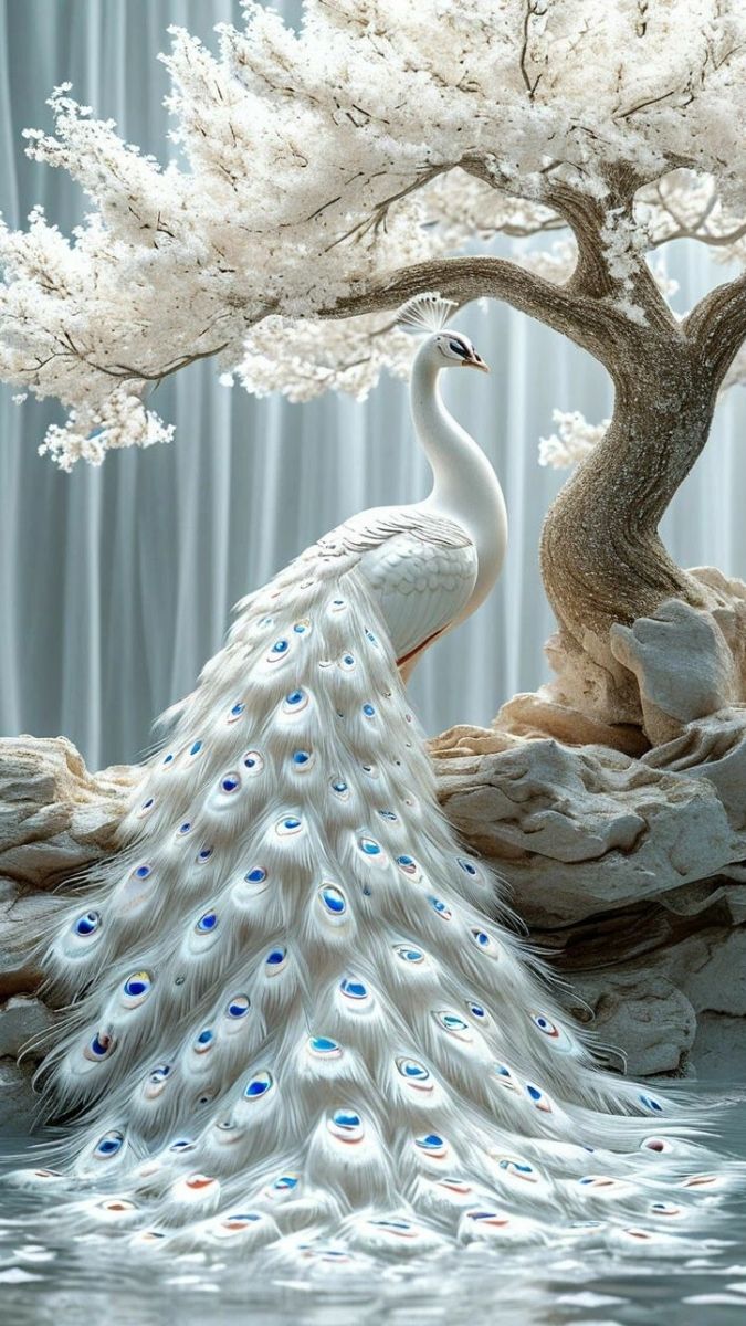 Hình nền khổng tước trắng tuyệt đẹp