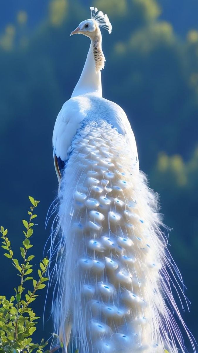 Hình nền khổng tước trắng thanh khiết