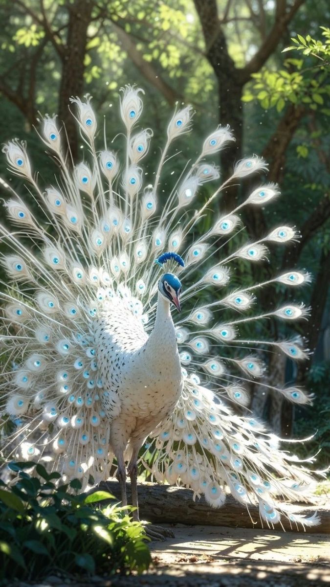 Hình nền khổng tước trắng mới