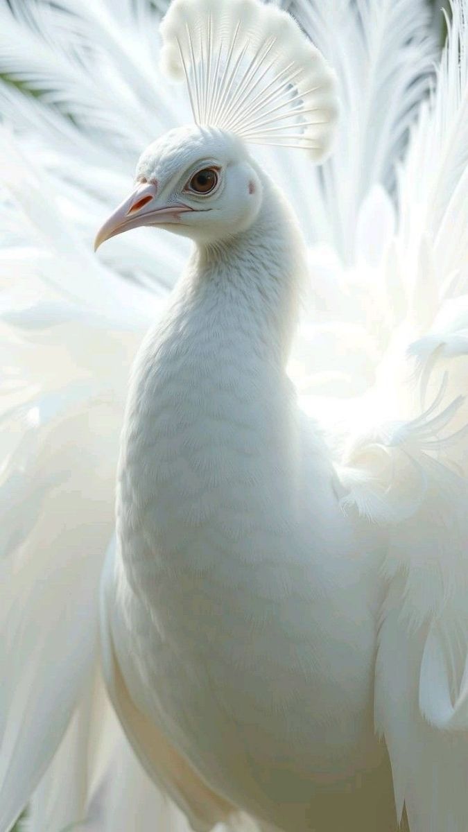 Hình nền khổng tước trắng cận cảnh