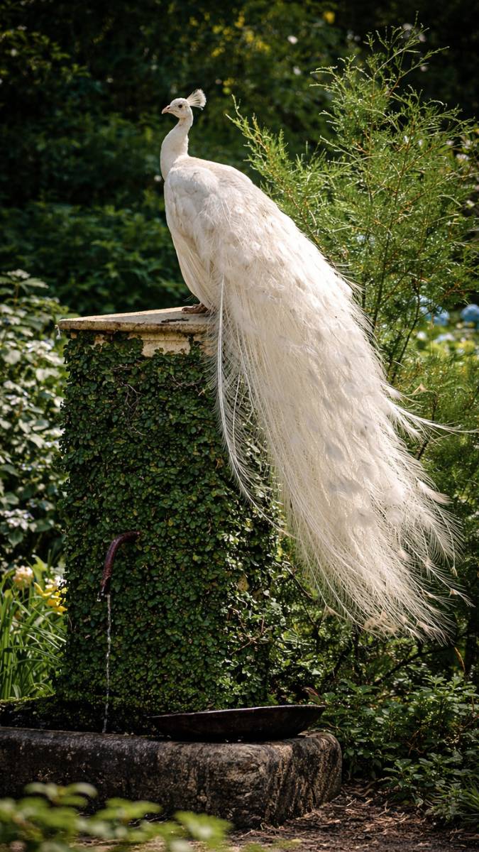 Hình nền khổng tước trắng đẹp, gần gũi