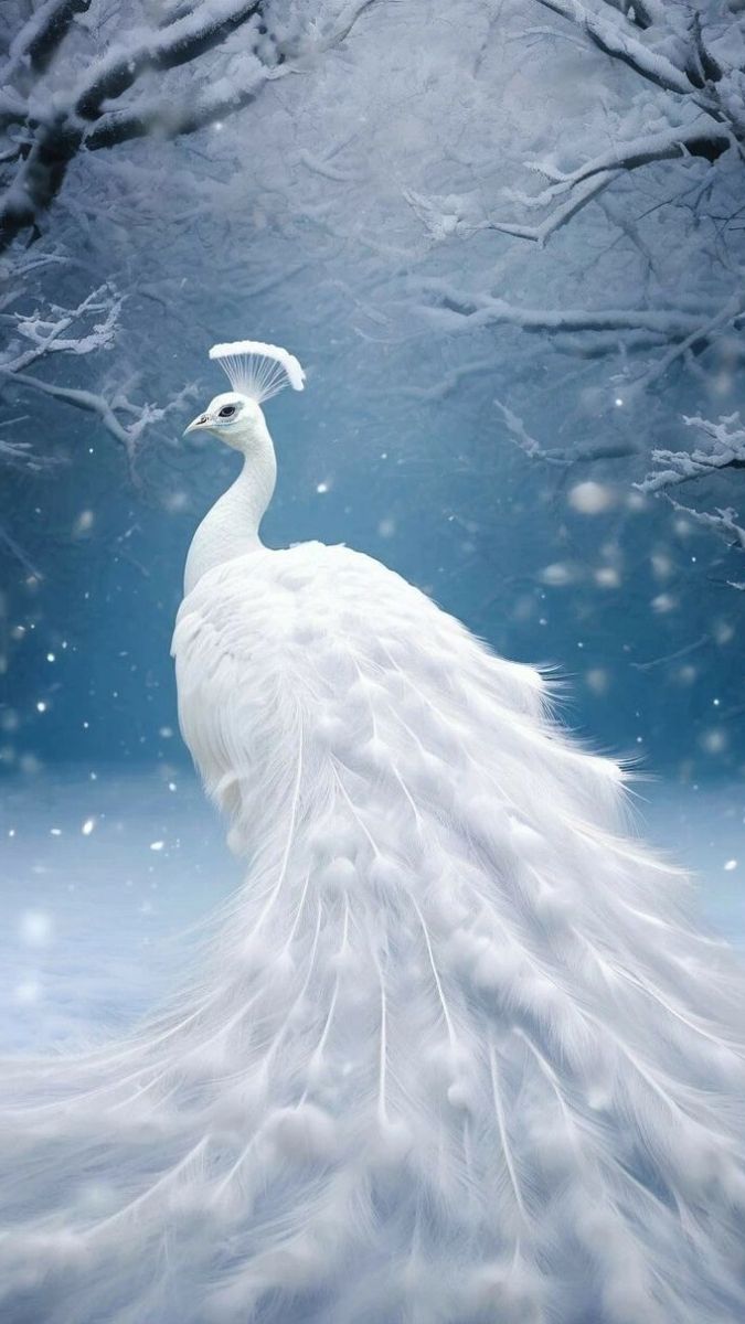 Hình nền khổng tước trắng thanh khiết