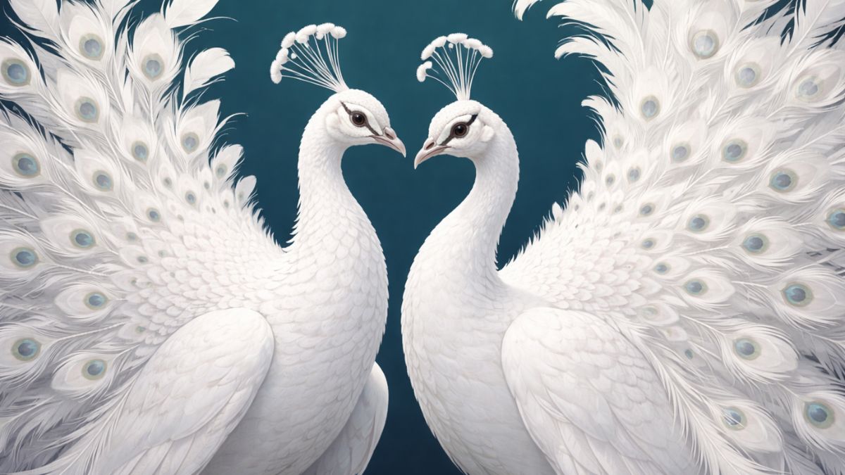 Hình nền khổng tước trắng cho máy tính đẹp