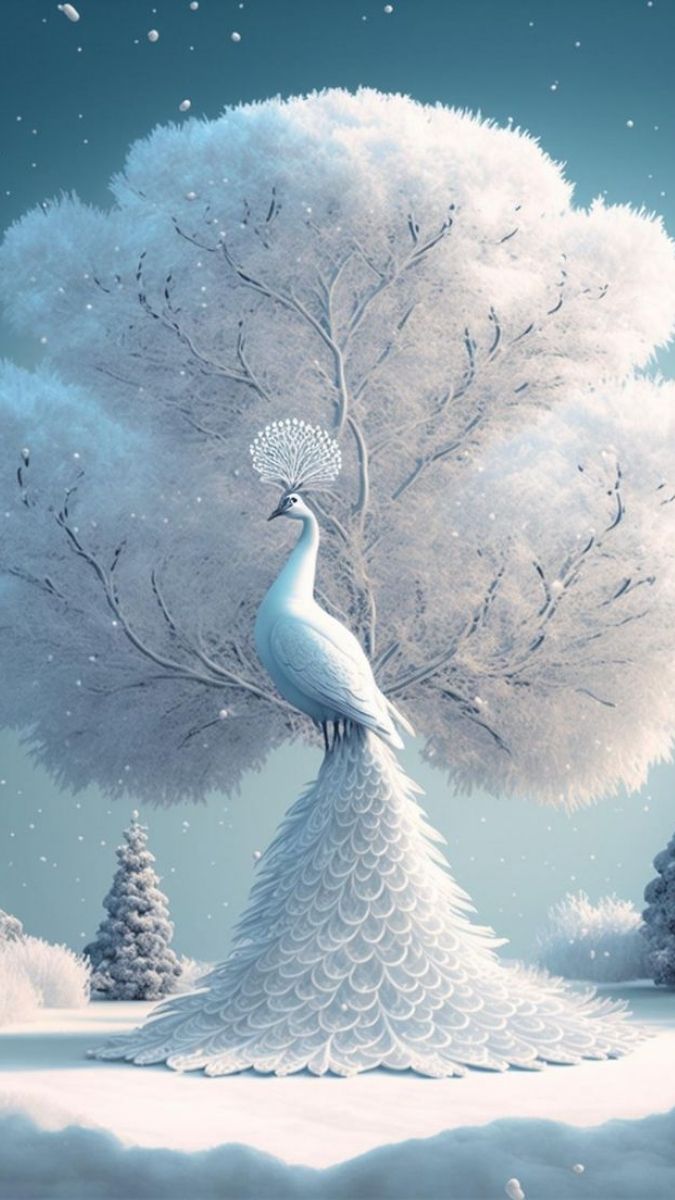 Hình nền khổng tước trắng thanh cao