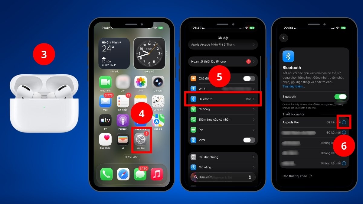 Khắc phục lỗi AirPods bị rè - Reset lại AirPods bước 2