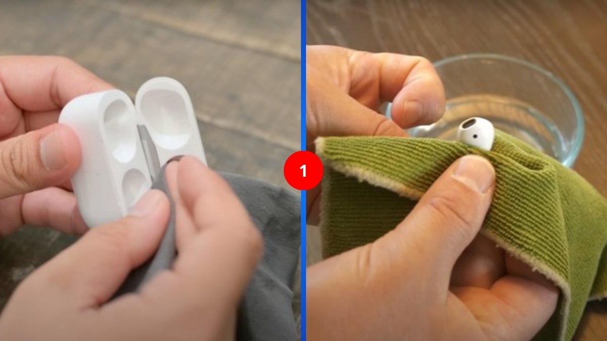 Khắc phục lỗi AirPods bị rè - Vệ sinh tai nghe đúng cách bước 1