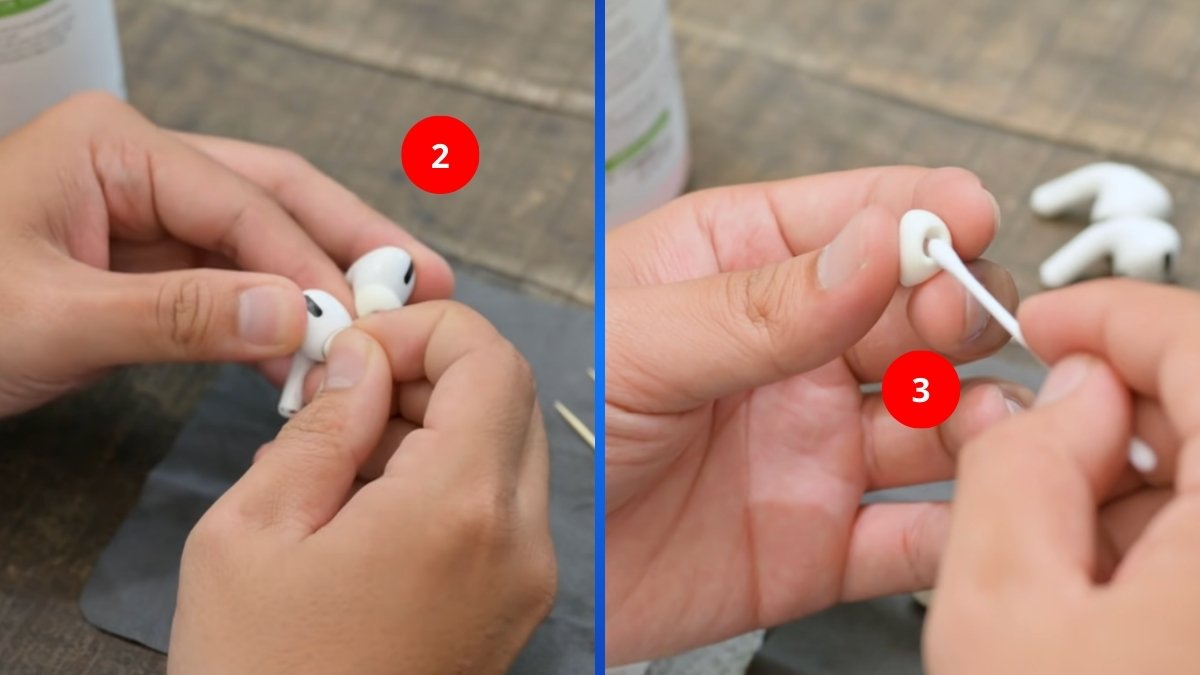 Khắc phục lỗi AirPods bị rè - Vệ sinh tai nghe đúng cách bước 2