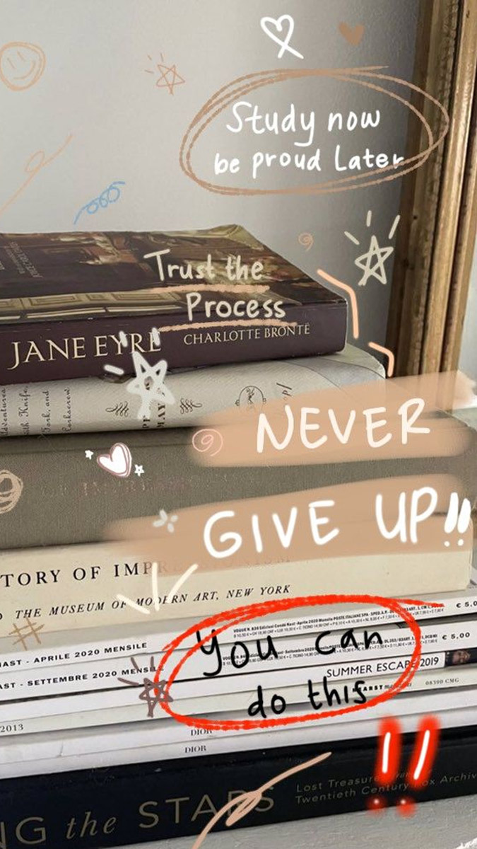 Ảnh động lực học tập Never give up