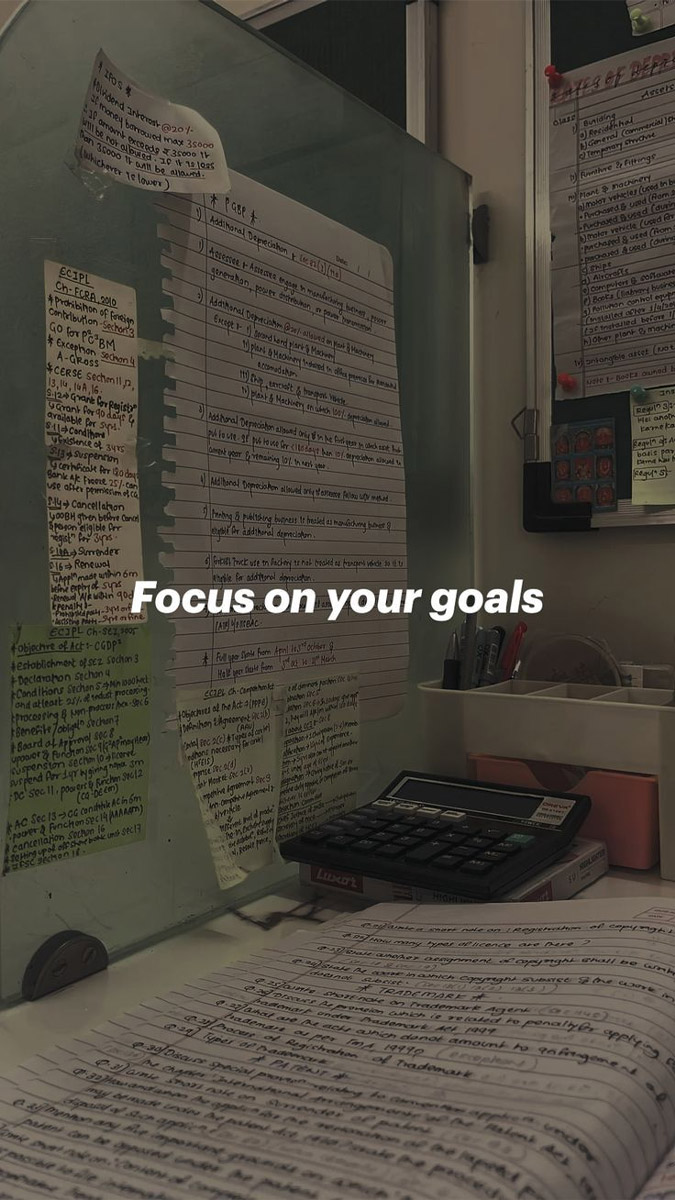 Ảnh động lực học tập Focus on your goals