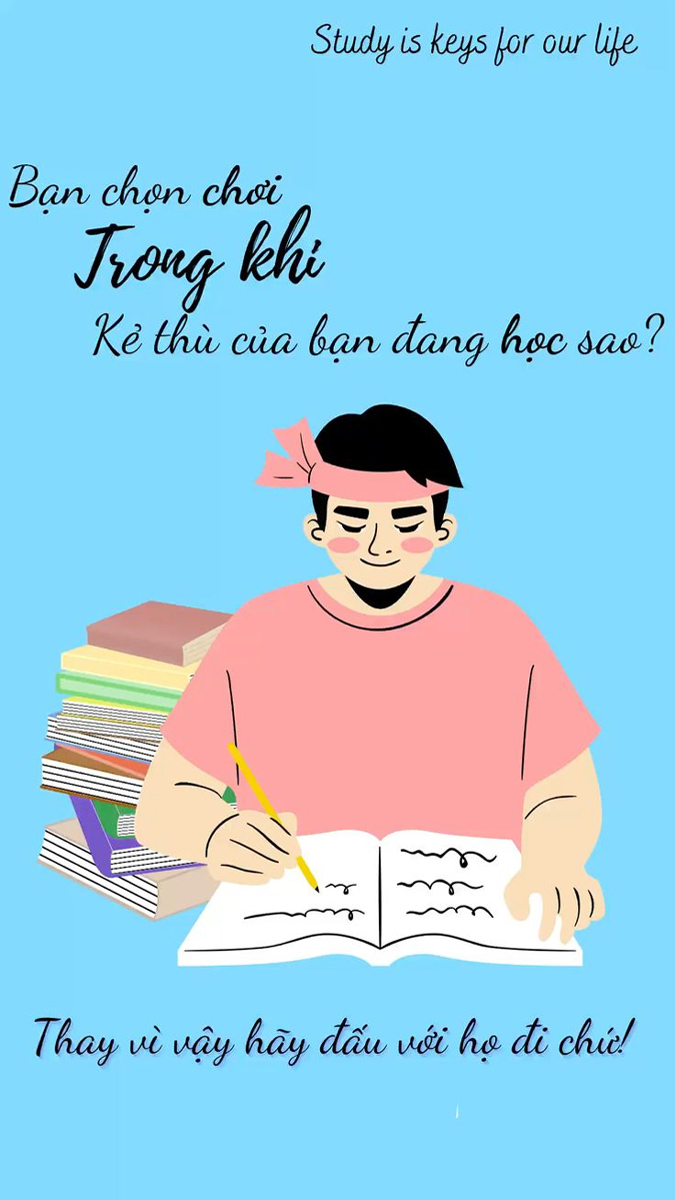 Ảnh động lực học tập quyết tâm cao độ