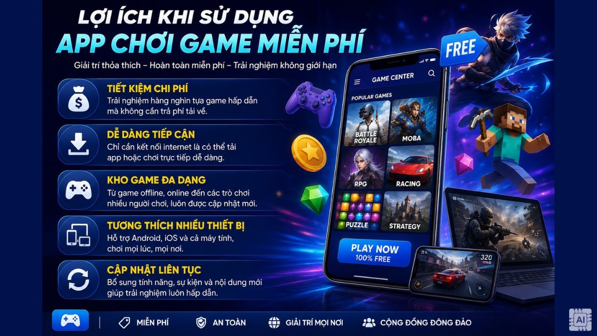 Lợi ích khi dùng app chơi game miễn phí