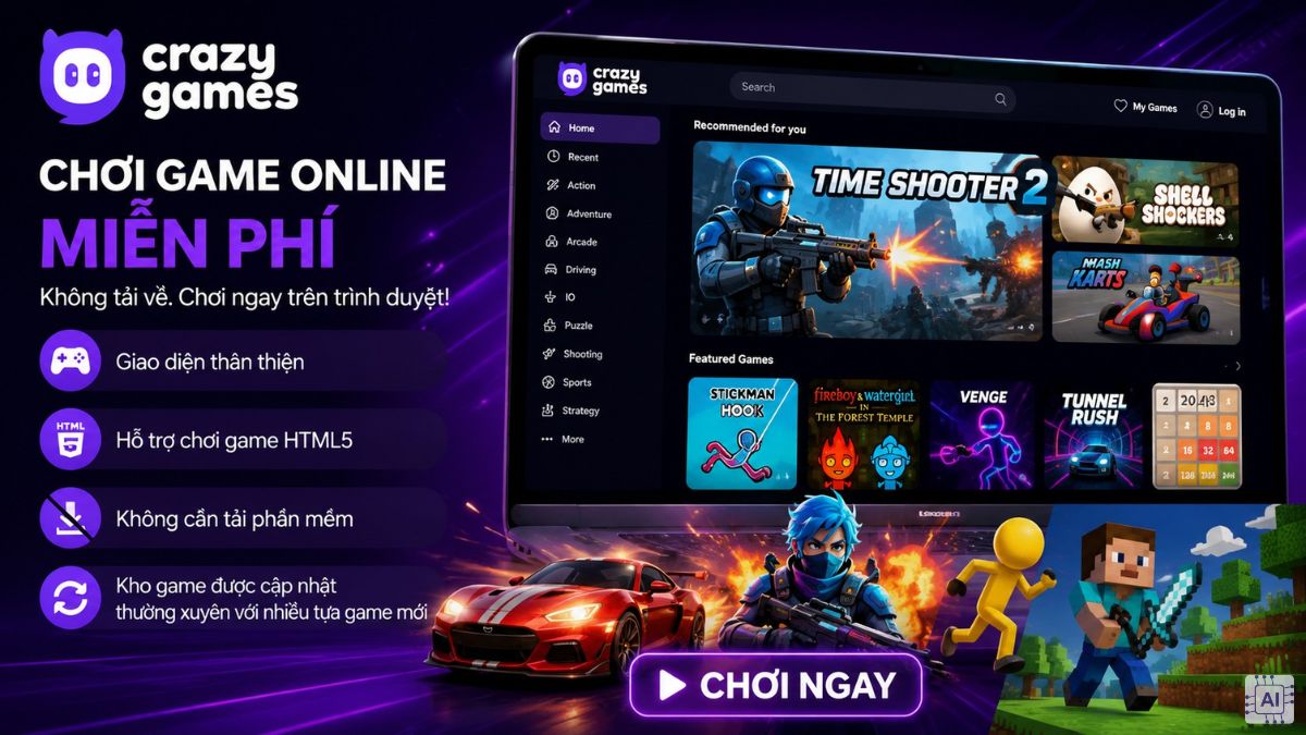 App chơi game miễn phí - CrazyGames