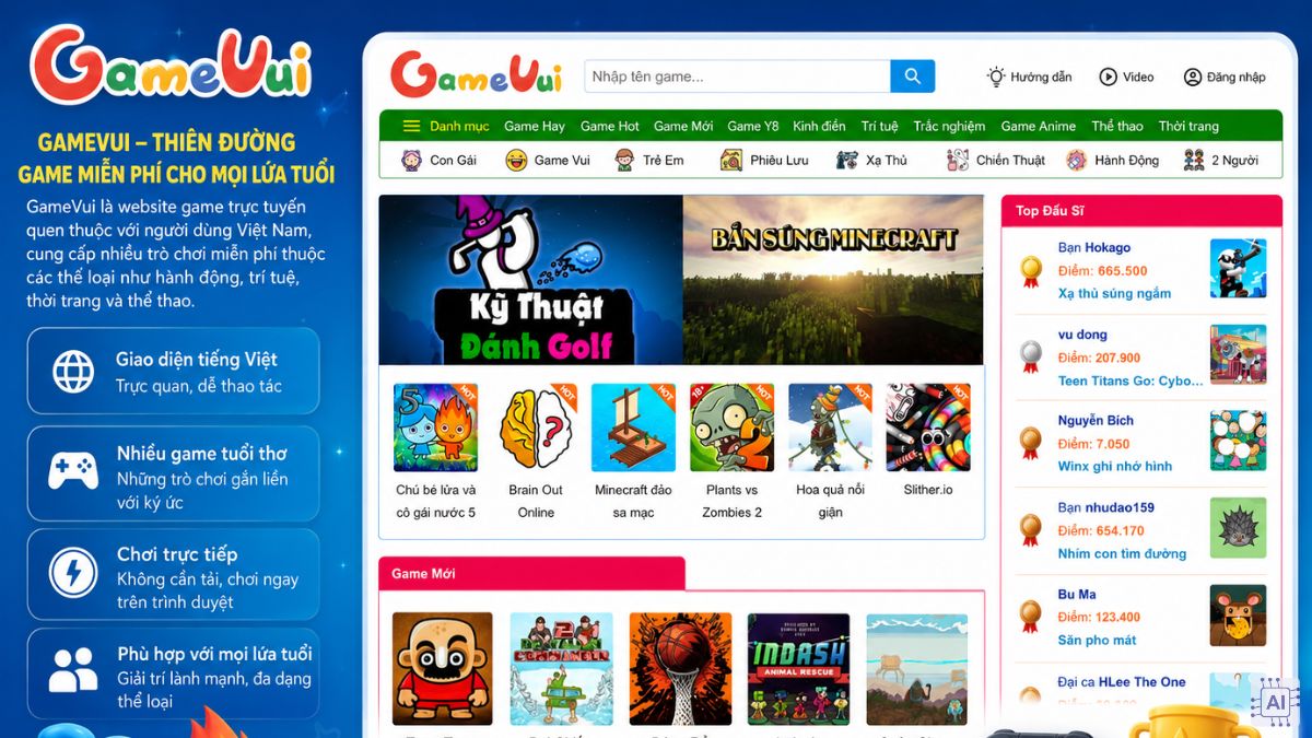 App chơi game miễn phí - GameVui