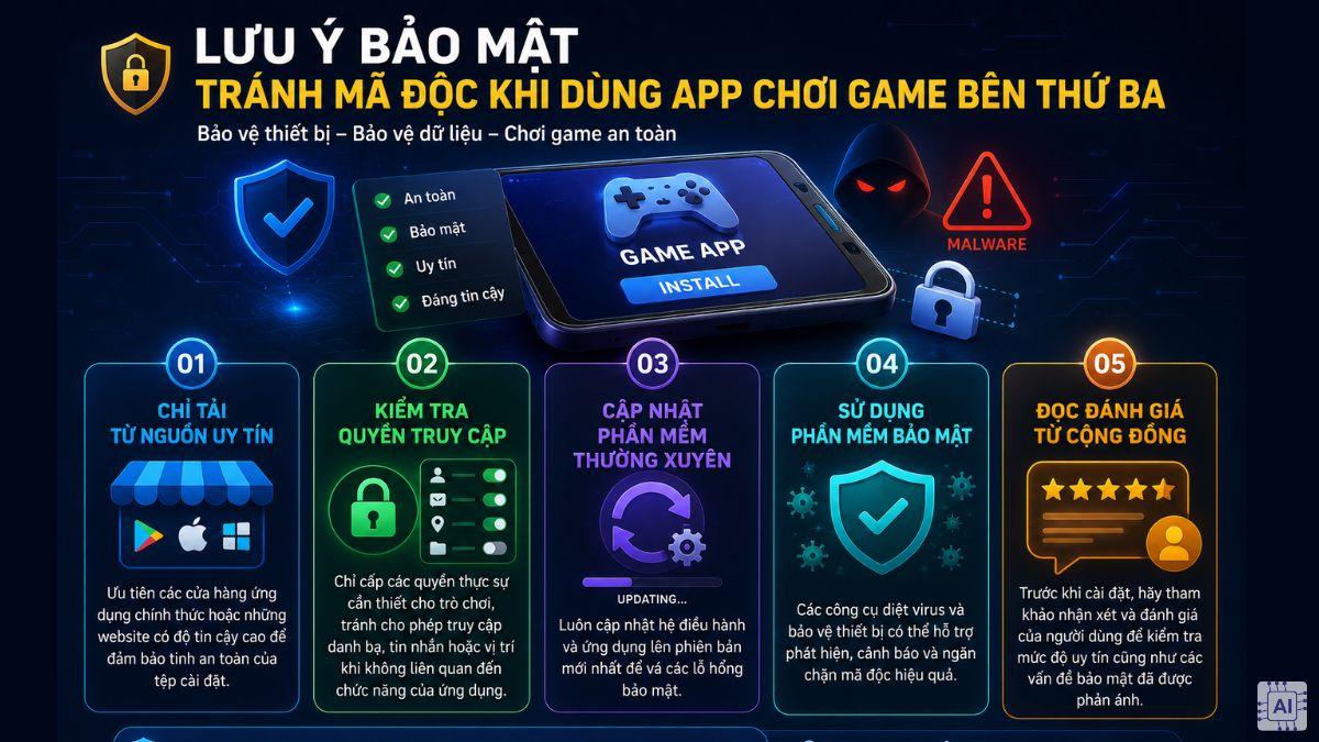Lưu ý khi sử dụng app chơi game miễn phí