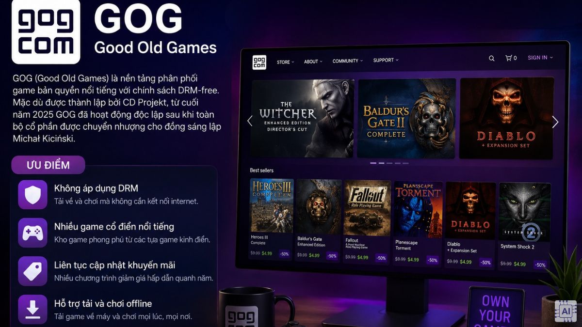 App chơi game miễn phí - GOG