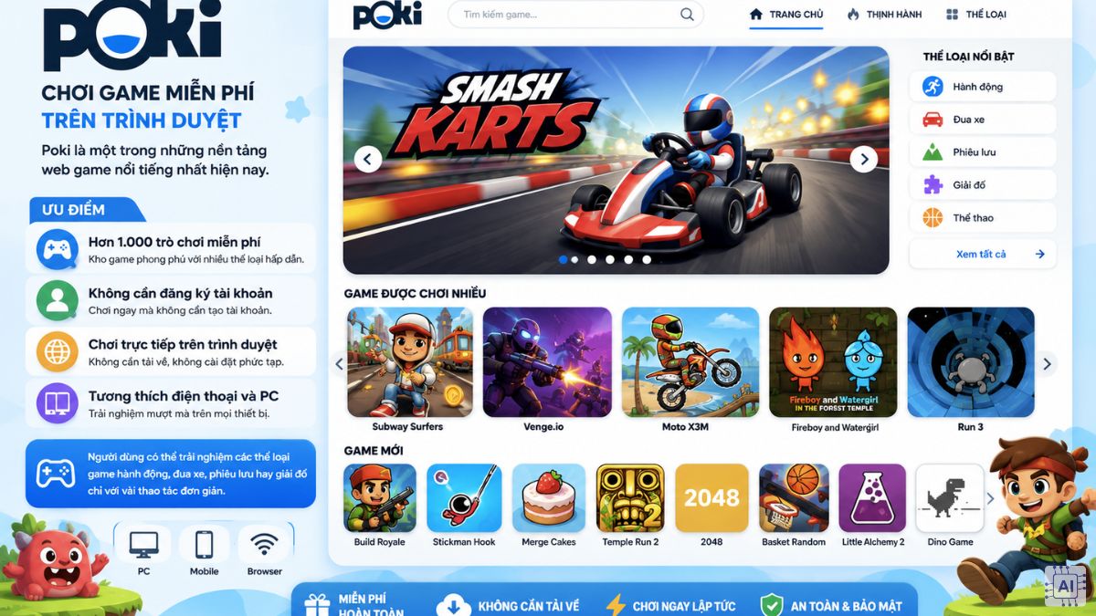 App chơi game miễn phí - Poki