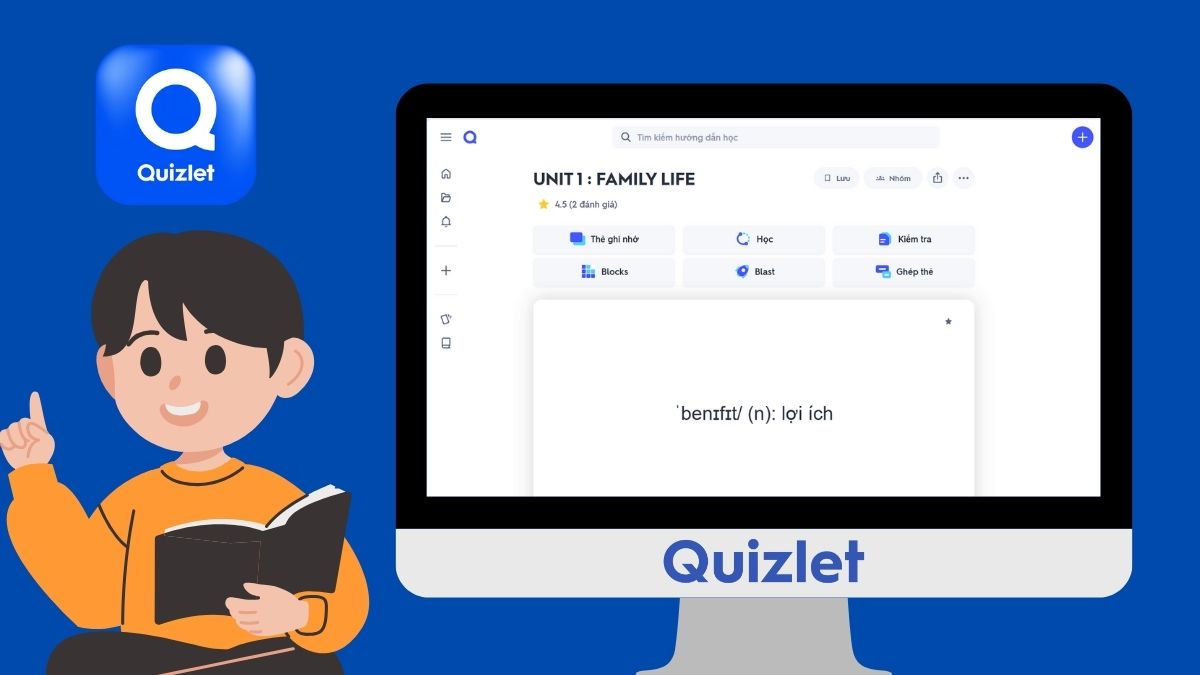App học từ vựng tiếng Anh Quizlet