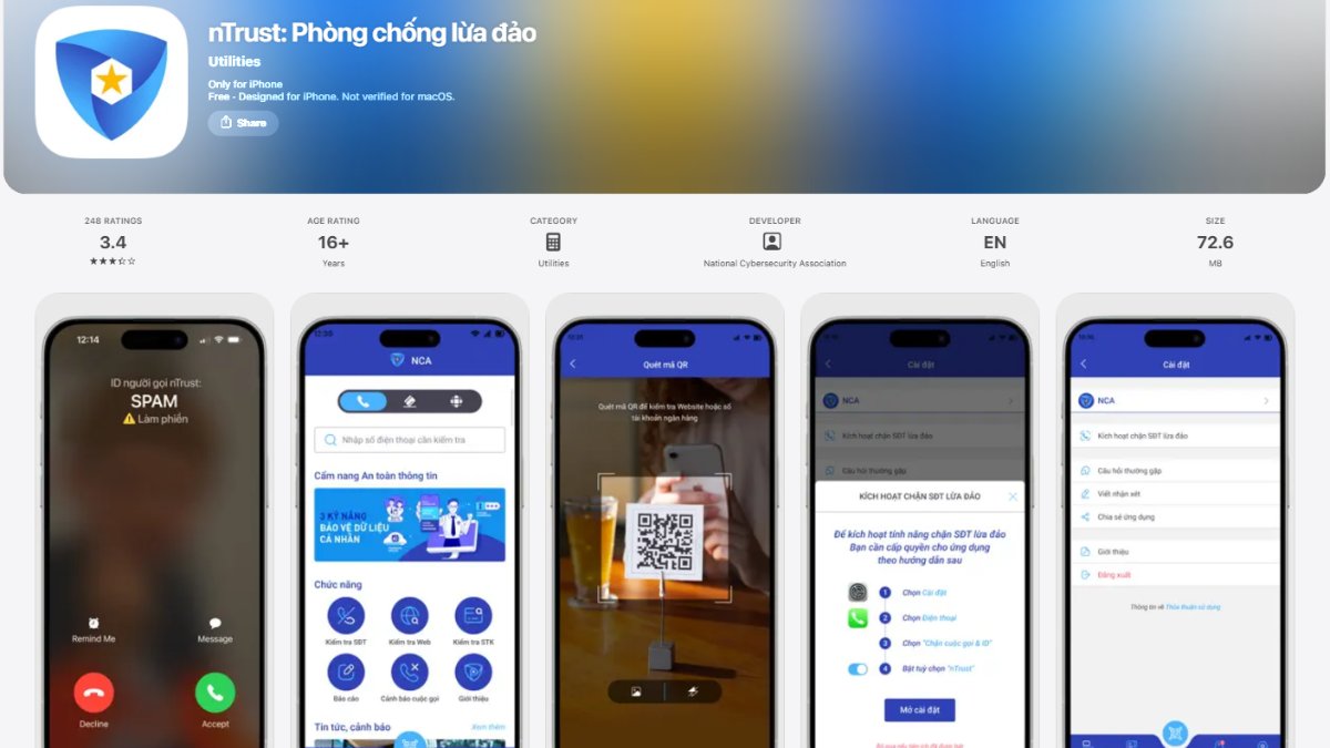 App kiểm tra số điện thoại lừa đảo - nTrust