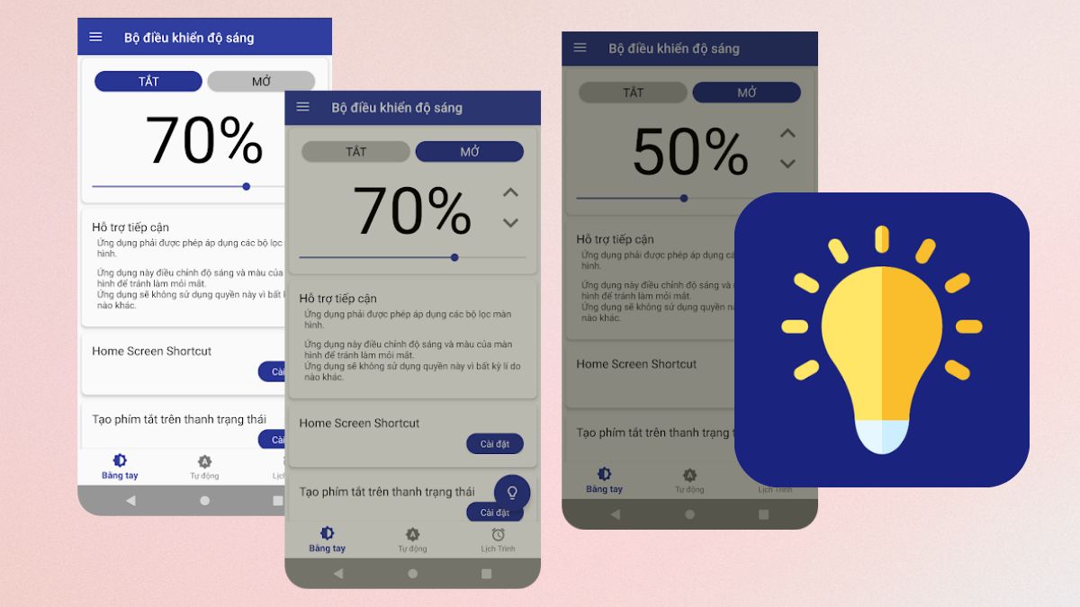 App tăng độ sáng màn hình điện thoại - Bộ điều khiển độ sáng