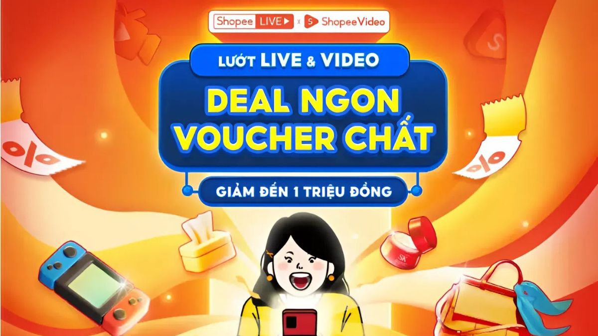Chương trình ưu đãi dịp Black Friday Shopee - Voucher Shopee Live, Video
