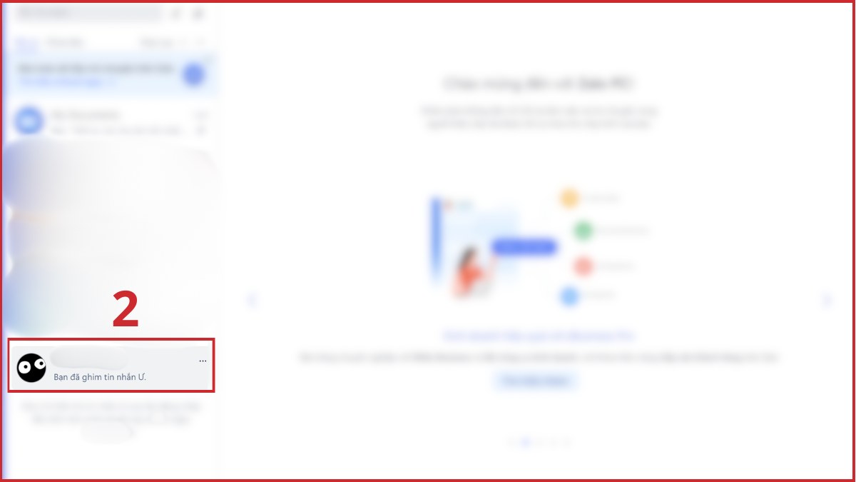 Cách bỏ ghim tin nhắn Zalo trên web bước 2