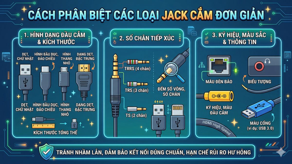 Các loại jack cắm và cách phân biệt