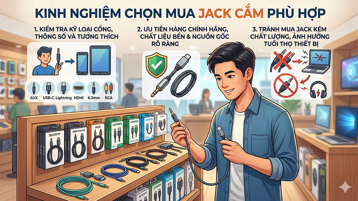 Cách chọn các loại jack cắm phù hợp