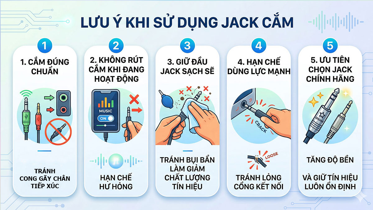 Lưu ý khi dùng các loại jack cắm