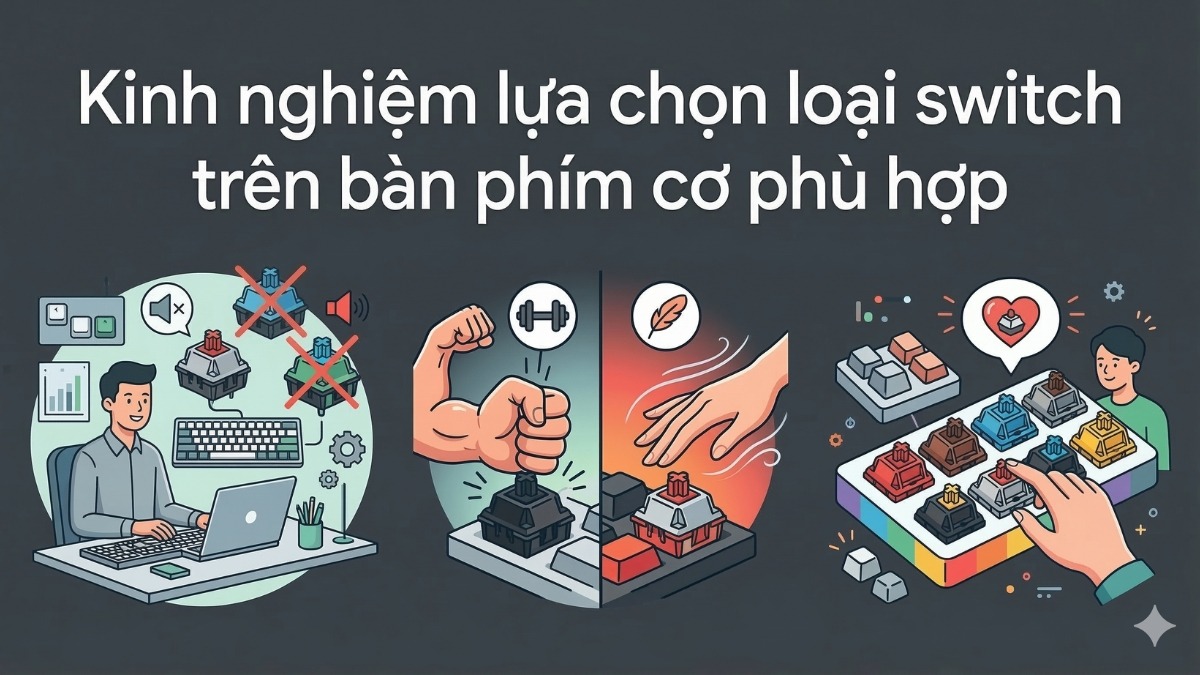 Kinh nghiệm chọn các loại Switch bàn phím cơ