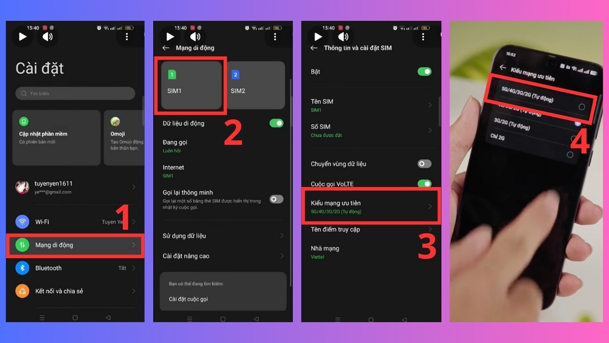 Cách bật 5G trên OPPO