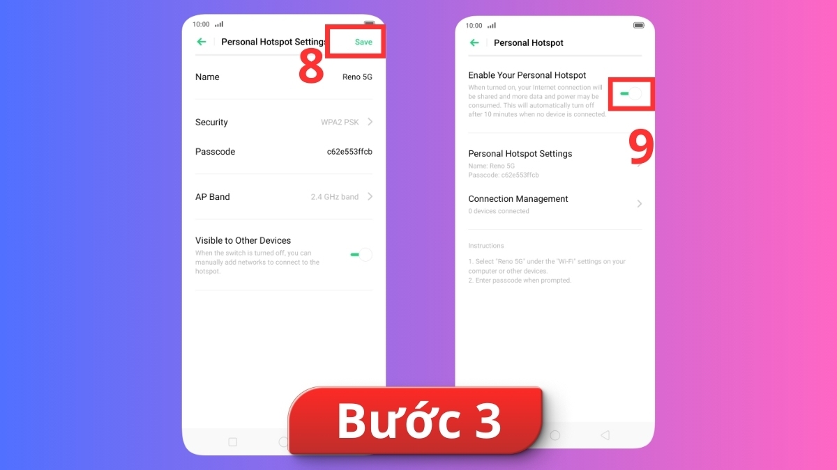 Cách chia sẻ 5G trên OPPO bước 3