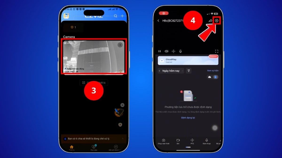 Cách bật đèn camera Ezviz ban đêm và cách chỉnh độ sáng bước 2