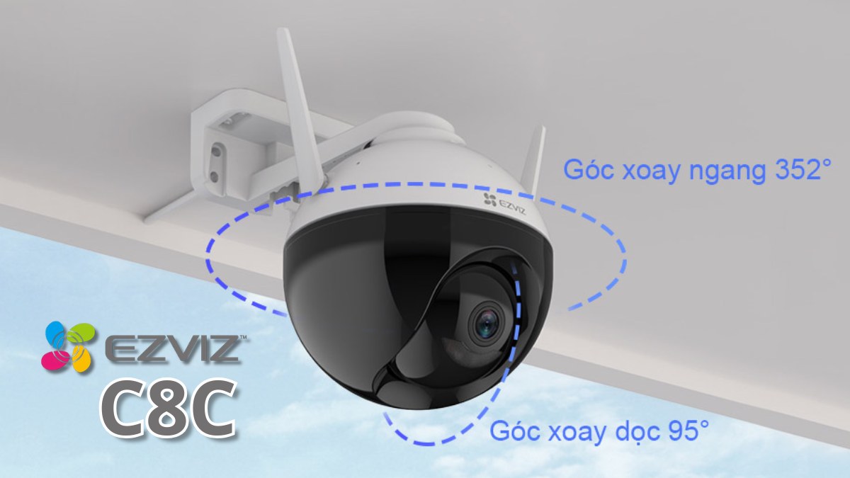 Cách bật đèn camera Ezviz ban đêm - Camera Ezviz C8C