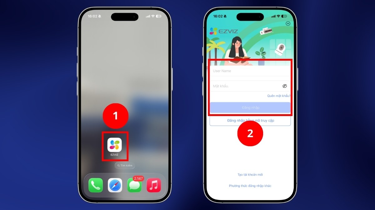 Cách bật đèn camera Ezviz ban đêm trên ứng dụng bước 1
