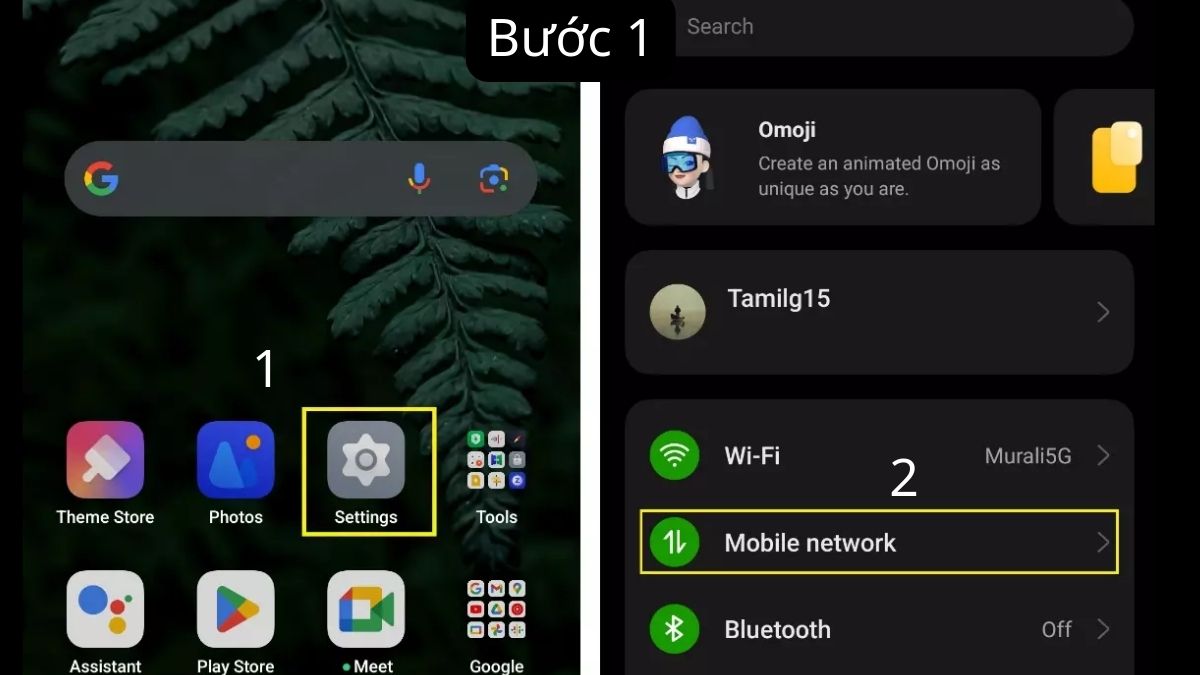 Bật đèn flash khi có cuộc gọi đến OPPO bước 1