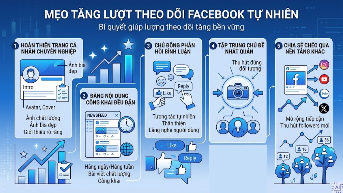 Cách bật theo dõi trên Facebook - Mẹo tăng lượt thích tự nhiên