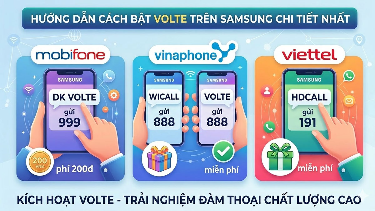 Cách bật VoLTE trên Samsung - Kích hoạt qua nhà mạng