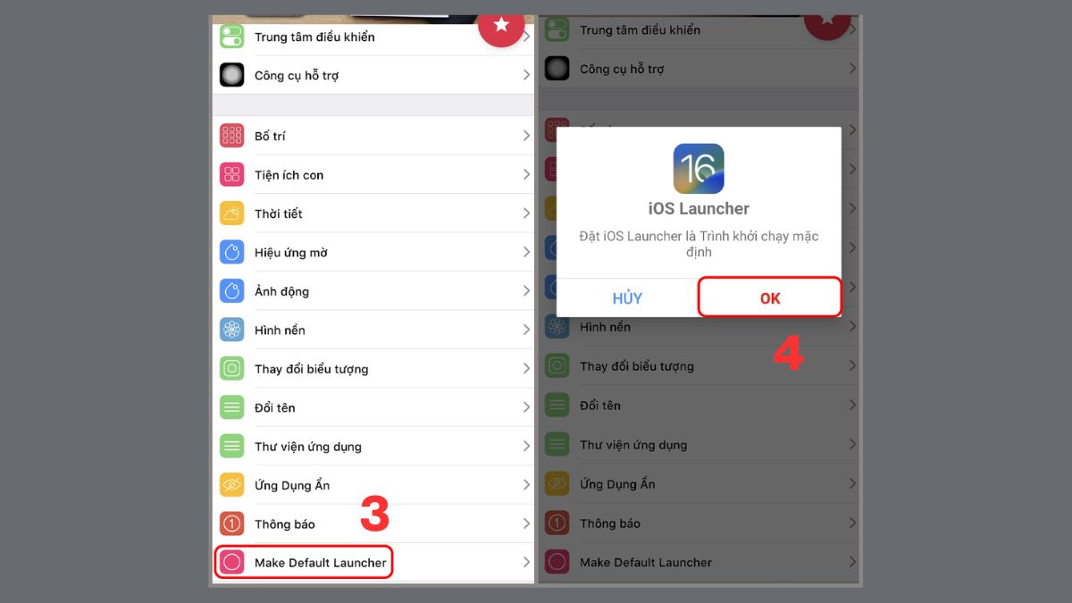 Cách biến OPPO thành iPhone - Dùng Launcher iOS bước 3, 4