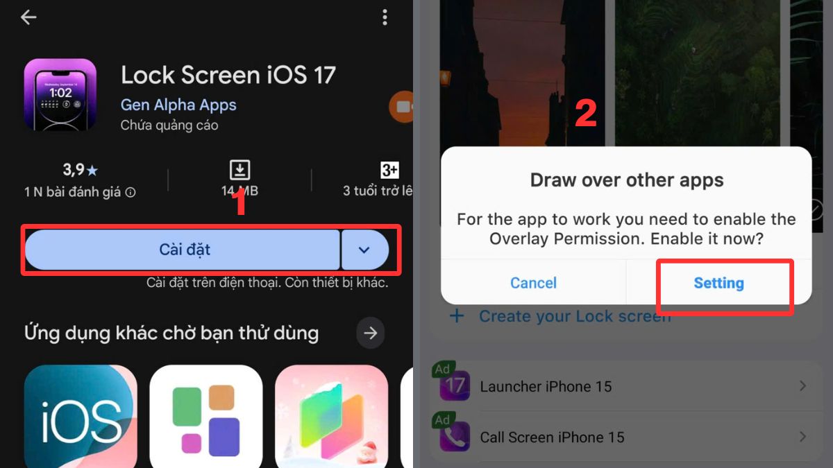 Cách biến OPPO thành iPhone - Cài khóa màn hình iOS bước 1, 2