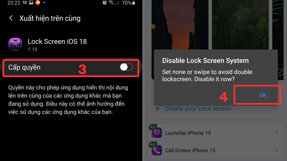 Cách biến OPPO thành iPhone - Cài khóa màn hình iOS bước 3, 4
