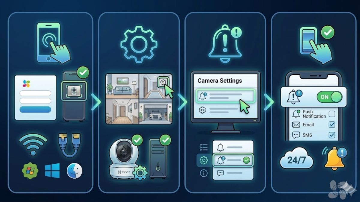 Cách cài Camera EZVIZ - Bật báo động