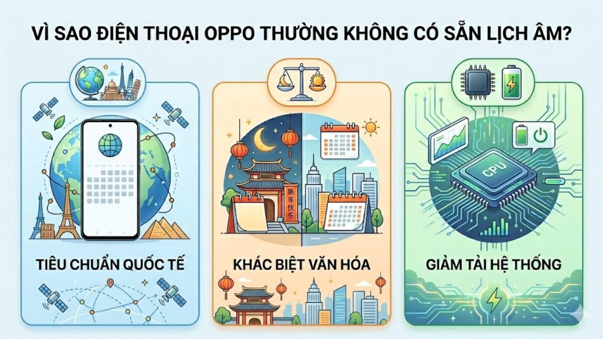 Cách cài lịch âm trên OPPO - Tại sao OPPO không có sẵn lịch âm?