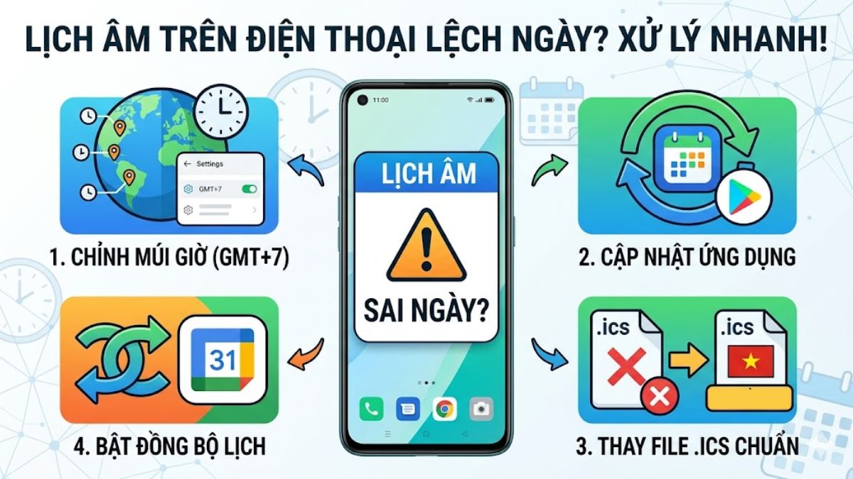 Cách cài lịch âm trên OPPO và cách sửa lỗi lịch bị lệch