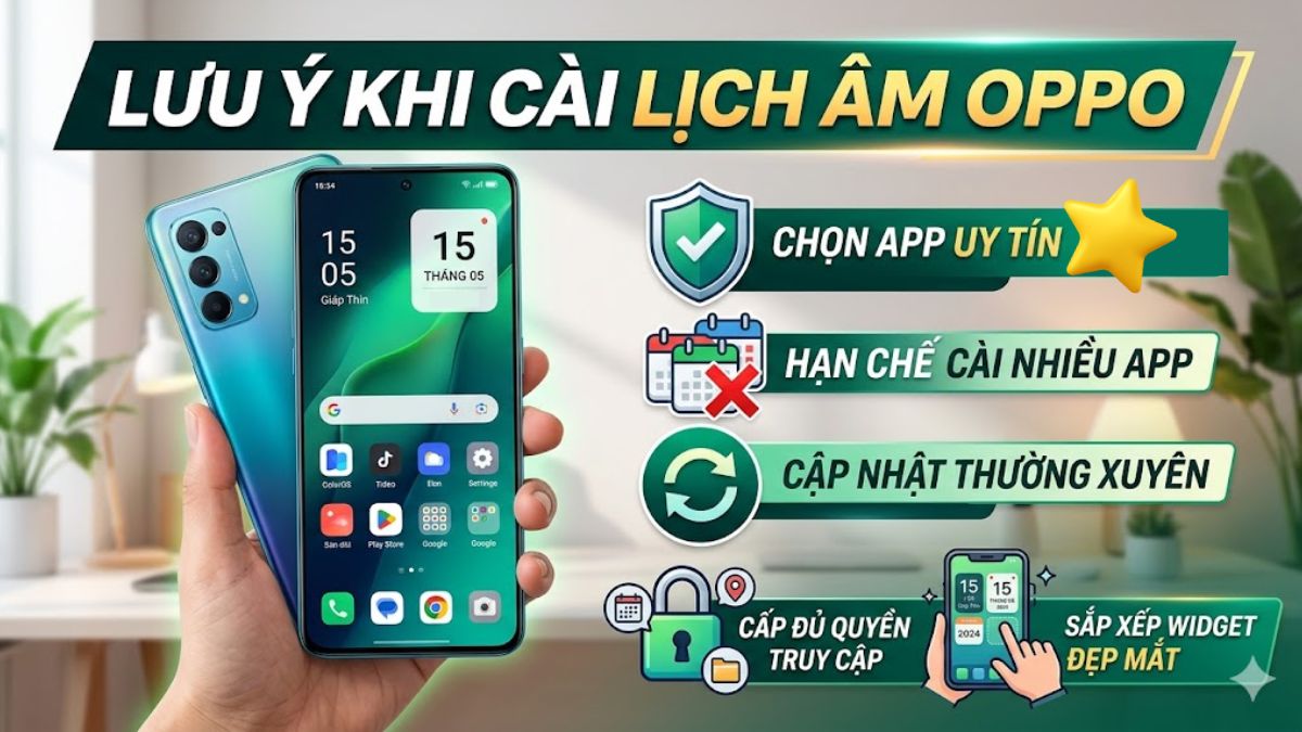 Lưu ý khi áp dụng cách cài lịch âm trên OPPO