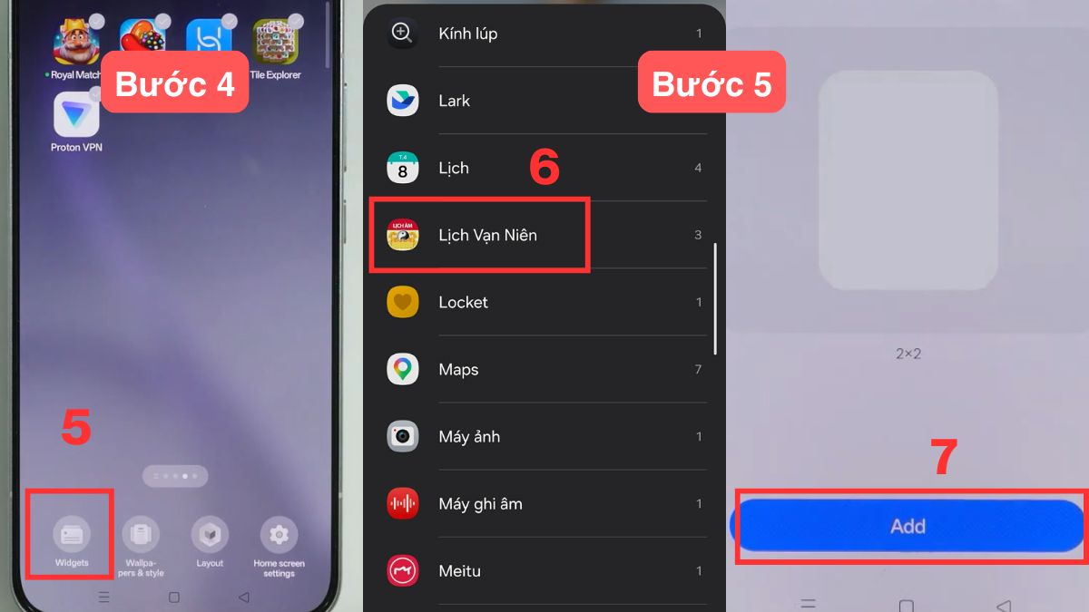 Cách cài lịch âm trên OPPO qua ứng dụng Lịch vạn niên bước 4, 5