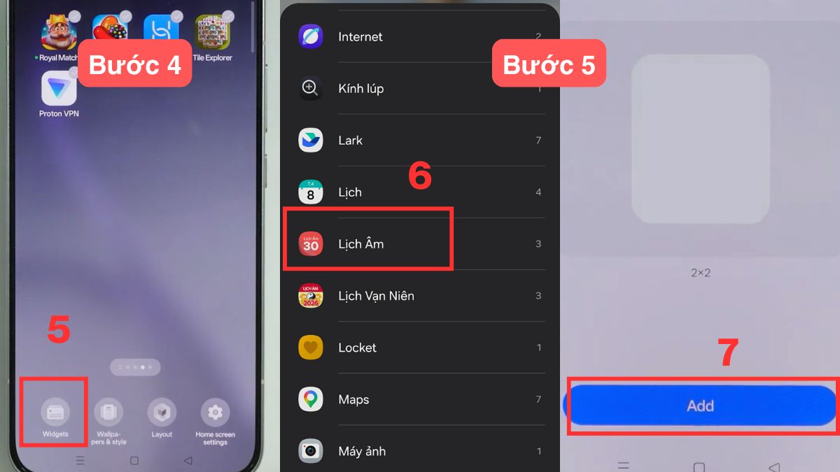 Cách cài lịch âm trên OPPO qua ứng dụng Lịch Âm Việt bước 4, 5