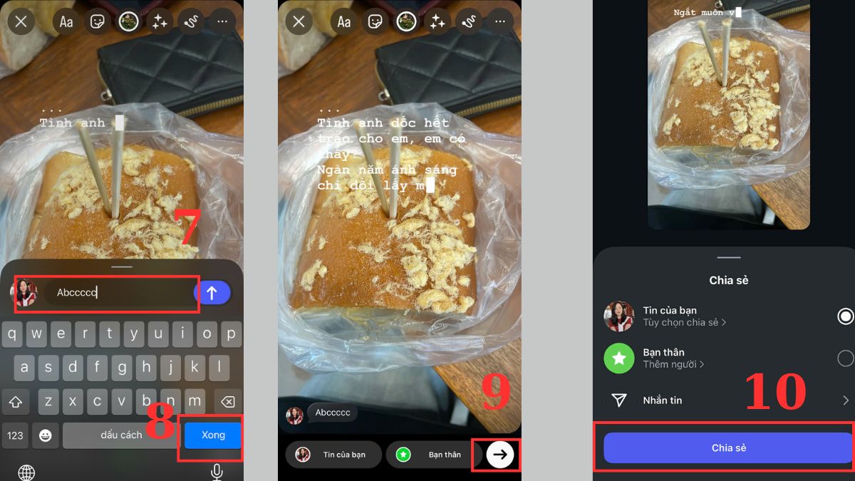 Cách chèn nhạc vào Instagram Story từ thư viên có sẵn bước 7, 8, 9, 10