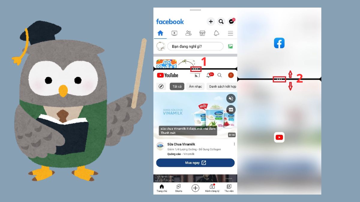 Cách chia đôi màn hình OPPO - Điều chỉnh kích thước 2 màn hình