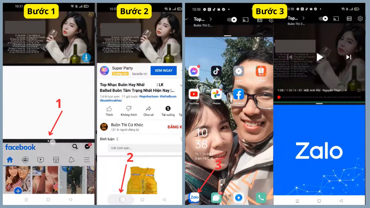 Cách chia đôi màn hình OPPO - Chuyển đổi nhanh ứng dụng