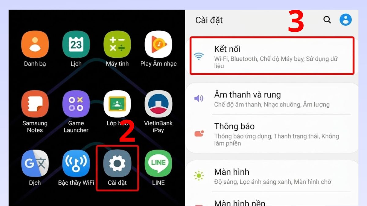 Cách chia sẻ 5G trên Samsung qua cổng Ethernet bước 2